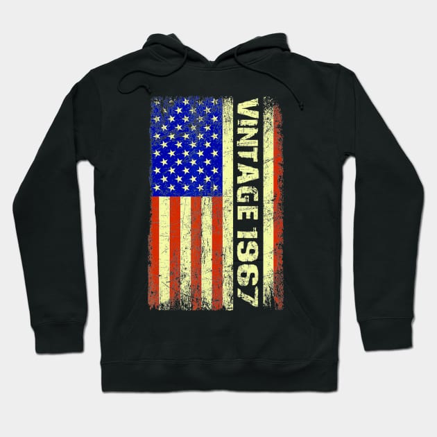 55 Year Old Gifts Vintage 1967 American Flag 55th Birthday Hoodie by brillallfarriambd